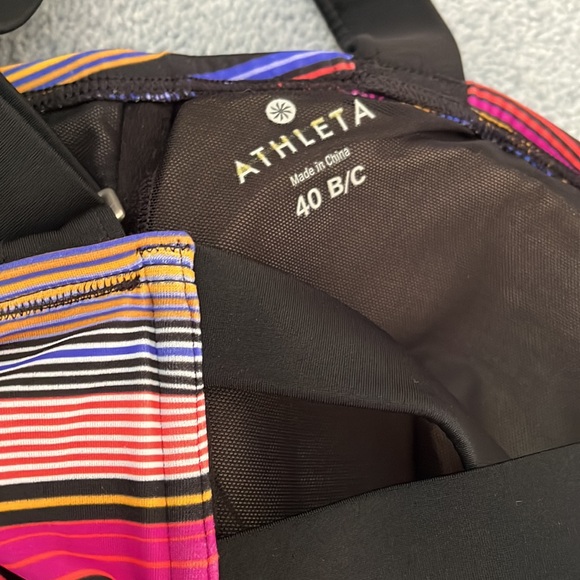 Athleta Swim Bikini Tops 40 C Bundle of 2 Pink Black - Picture 4 of 5